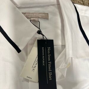 Banana Republic White Shirt with Black Trim